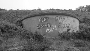 Graffiti on a water tank in the Basque country.