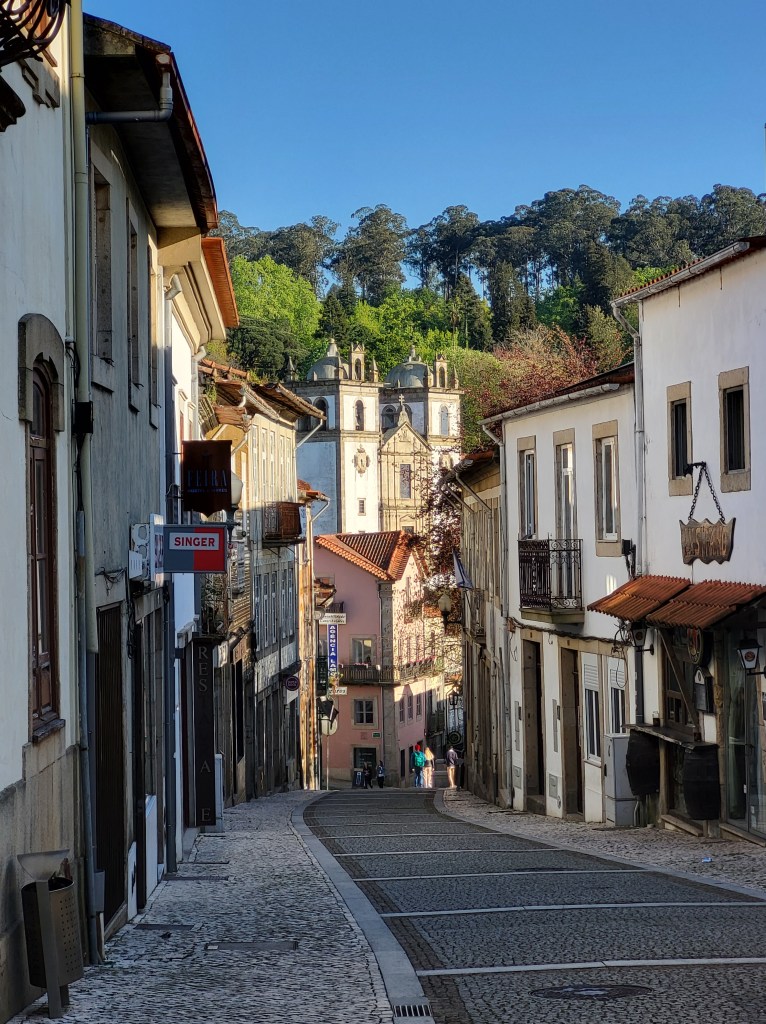 The view down the street in Santa Maria da Feira.