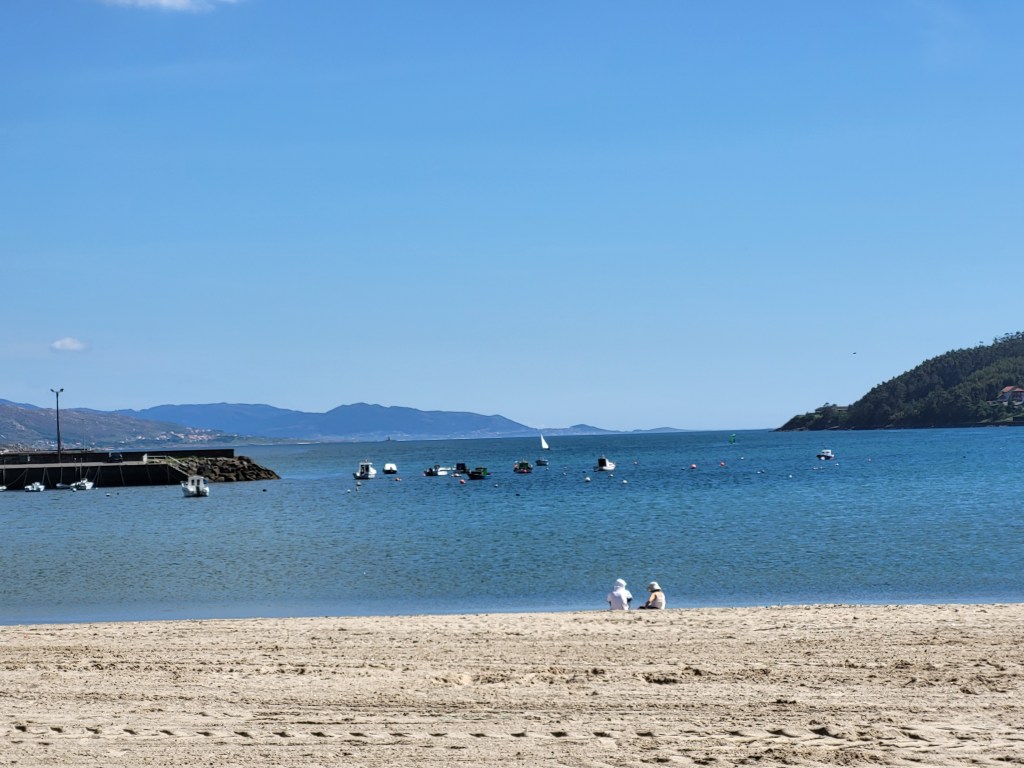 The beach in Cee, where the Cee River drains into the Atlantic Ocean.