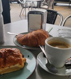Coffee and pastries, a normal breakfast on the Camino de Santiago.