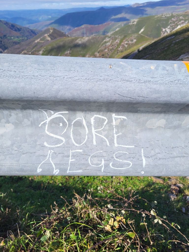 "Sore Legs" graffiti in Asturias, Spain.