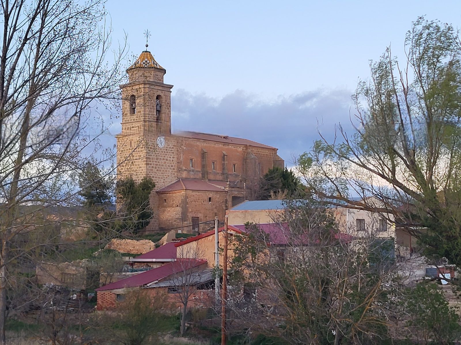 A view of a church in rural Spain.